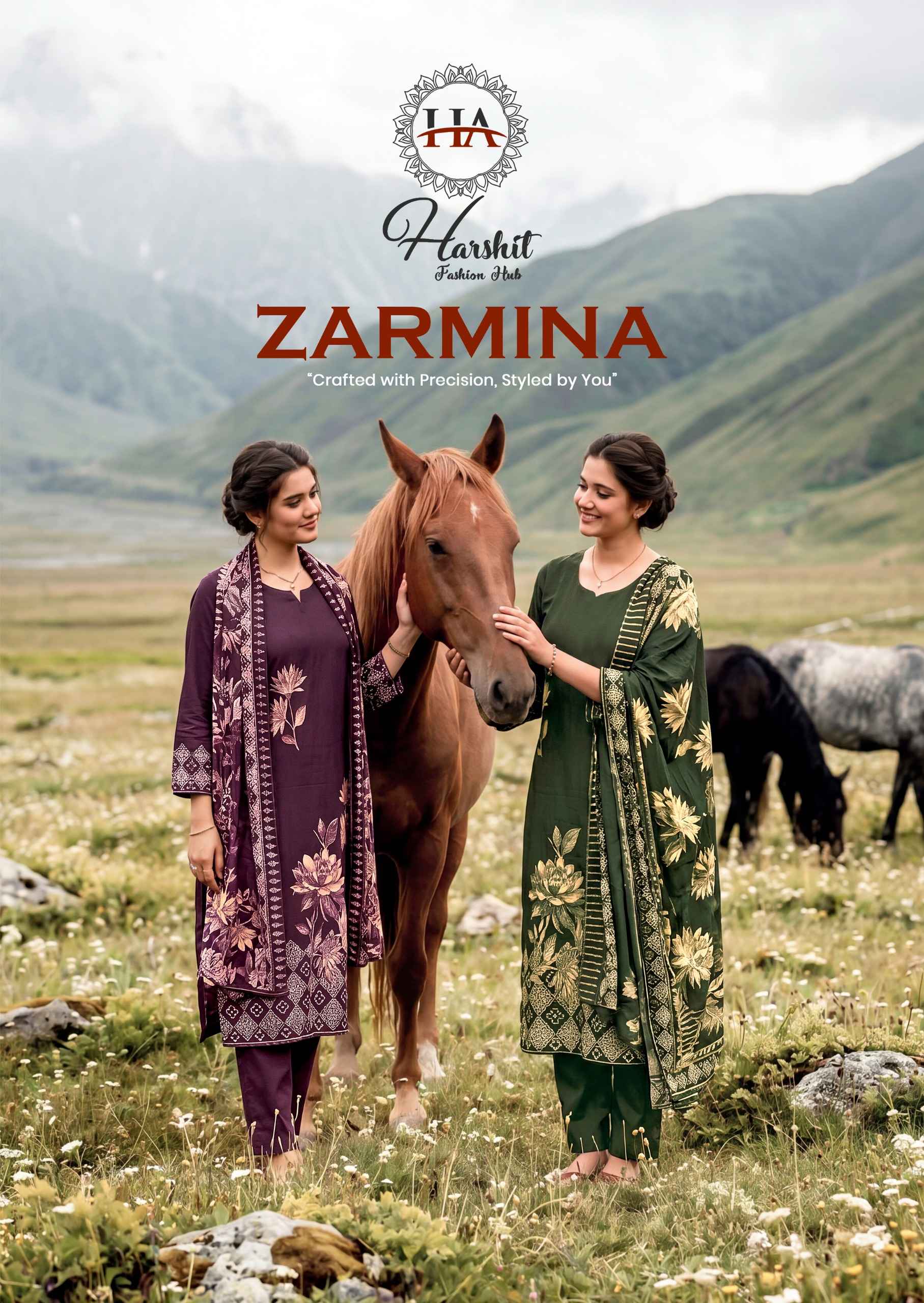 Harshit Fashion Zarmina Zam Dress Material 6 pcs Catalogue