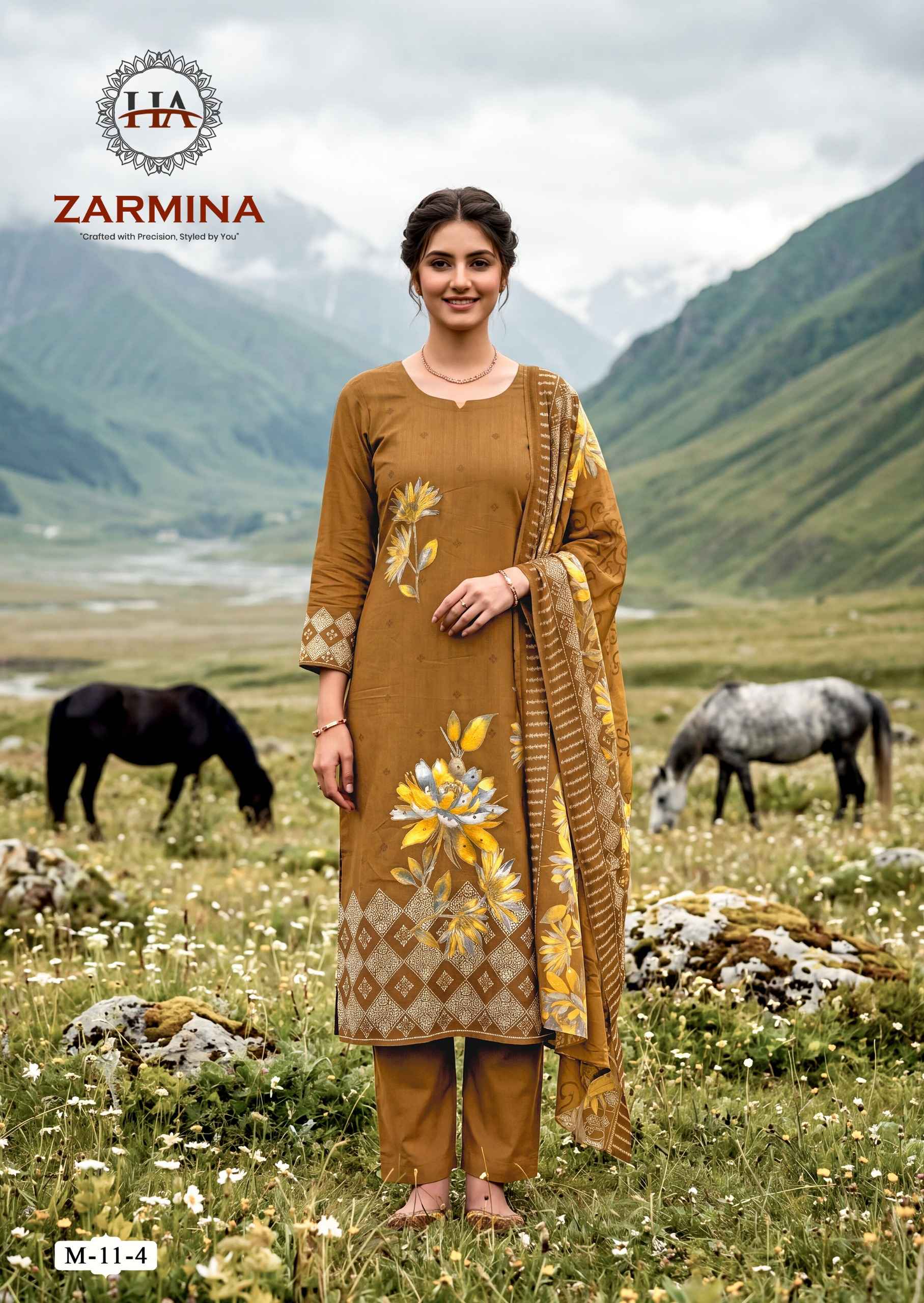 Harshit Fashion Zarmina Zam Dress Material 6 pcs Catalogue