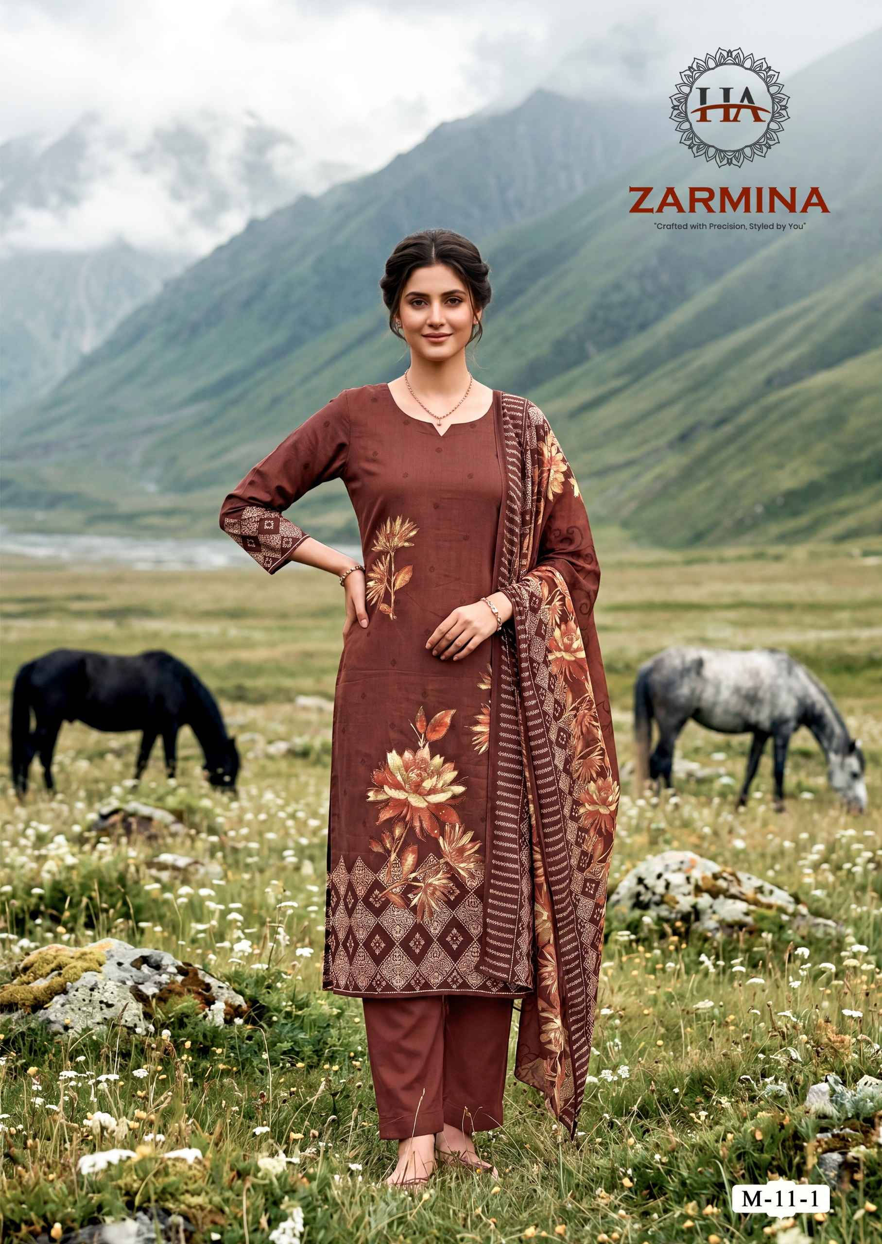 Harshit Fashion Zarmina Zam Dress Material 6 pcs Catalogue