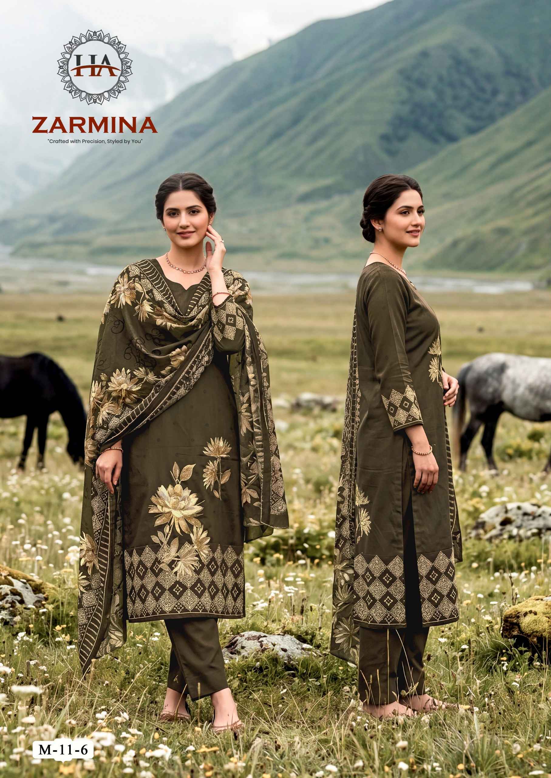 Harshit Fashion Zarmina Zam Dress Material 6 pcs Catalogue