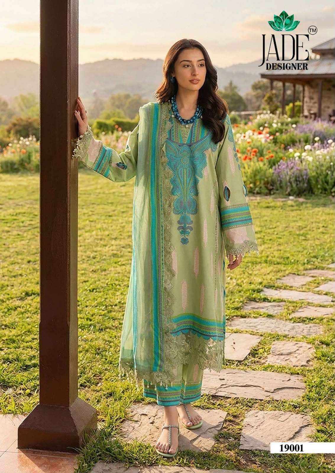 Jade Crimsons Vol 19 Lawn Cotton Dress Material 6 pc Cataloge