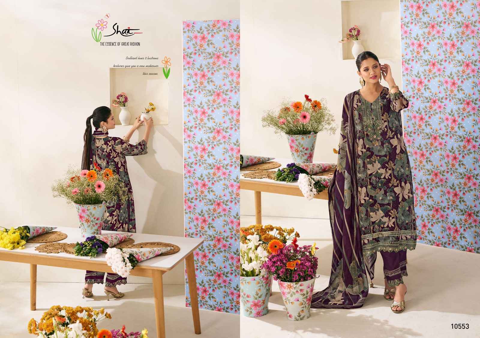 Jay Vijay Phoolsaaz Organza Dress Material 6 pcs Catalogue