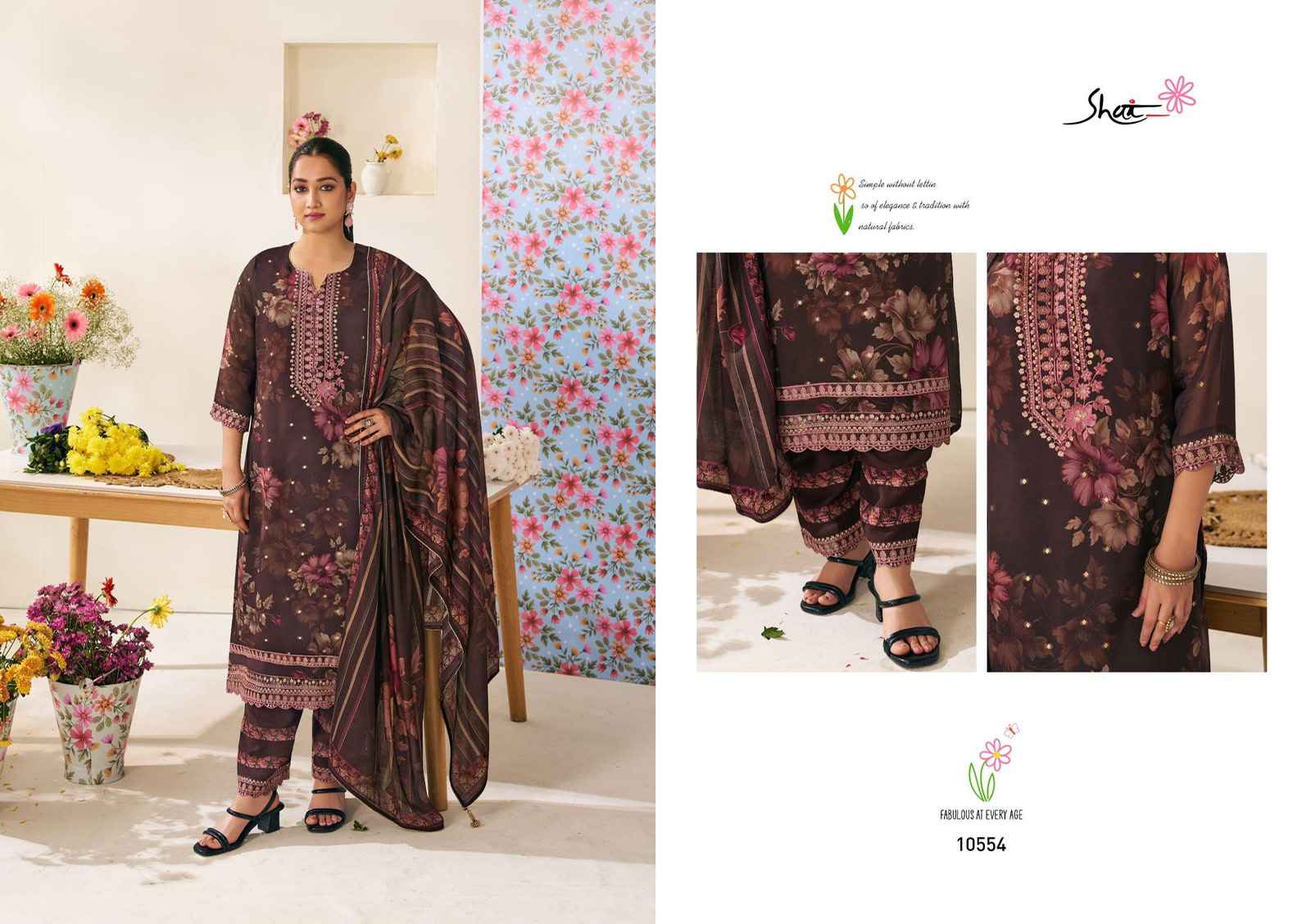 Jay Vijay Phoolsaaz Organza Dress Material 6 pcs Catalogue