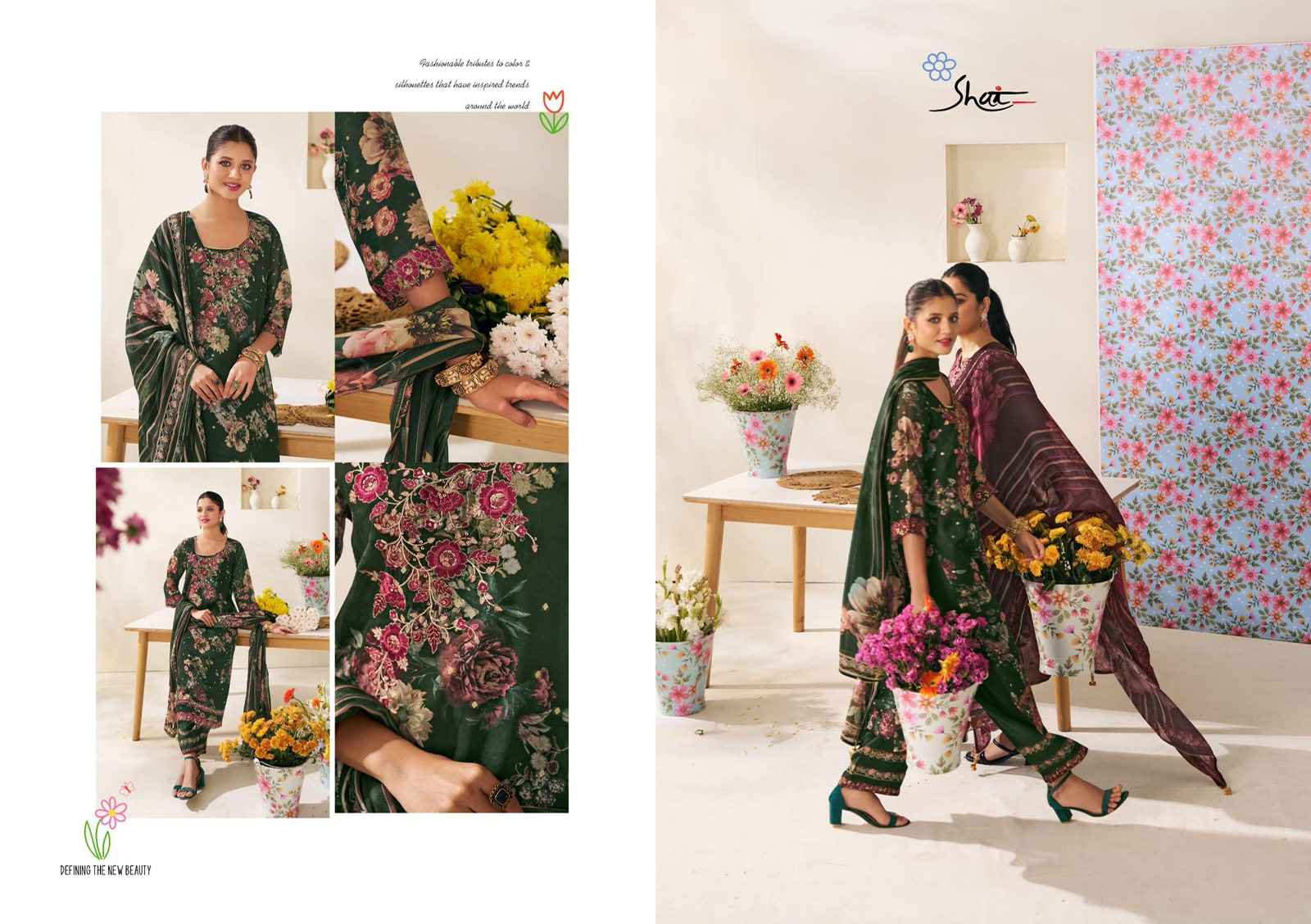 Jay Vijay Phoolsaaz Organza Dress Material 6 pcs Catalogue