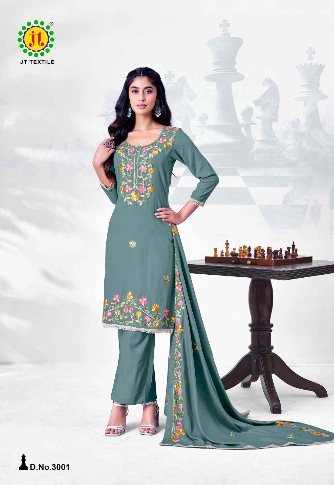 Jt Alina Vol 3 Rayon Dress Material 5 pcs Catalogue
