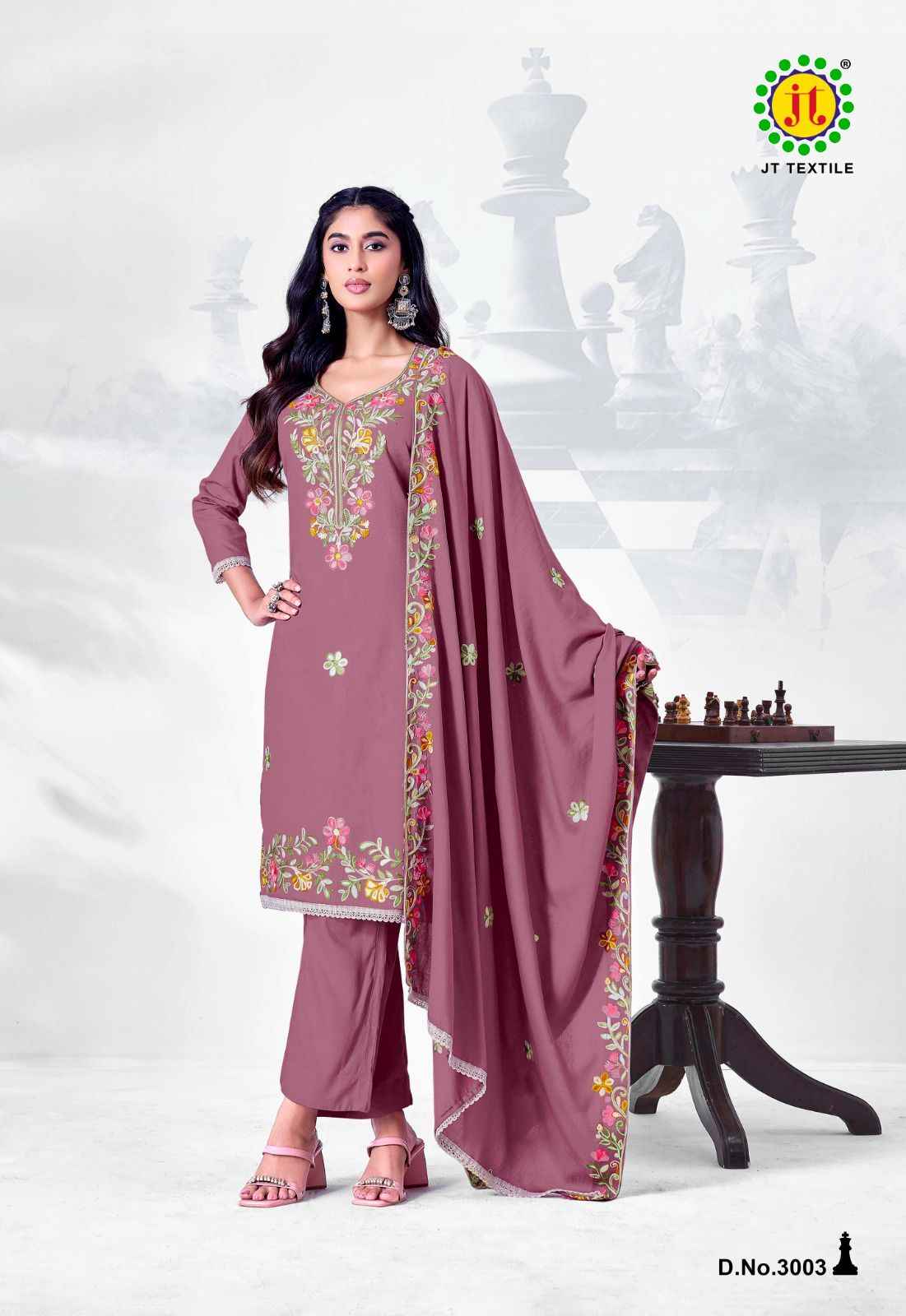 Jt Alina Vol 3 Rayon Dress Material 5 pcs Catalogue
