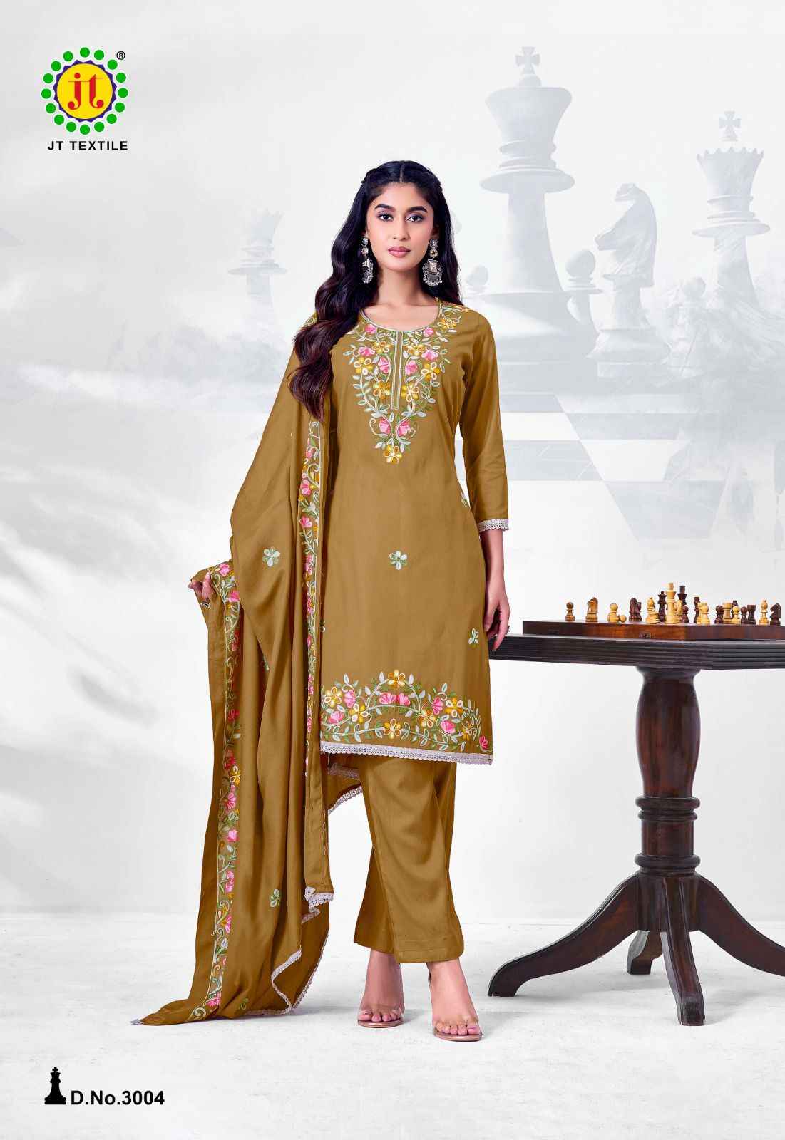 Jt Alina Vol 3 Rayon Dress Material 5 pcs Catalogue