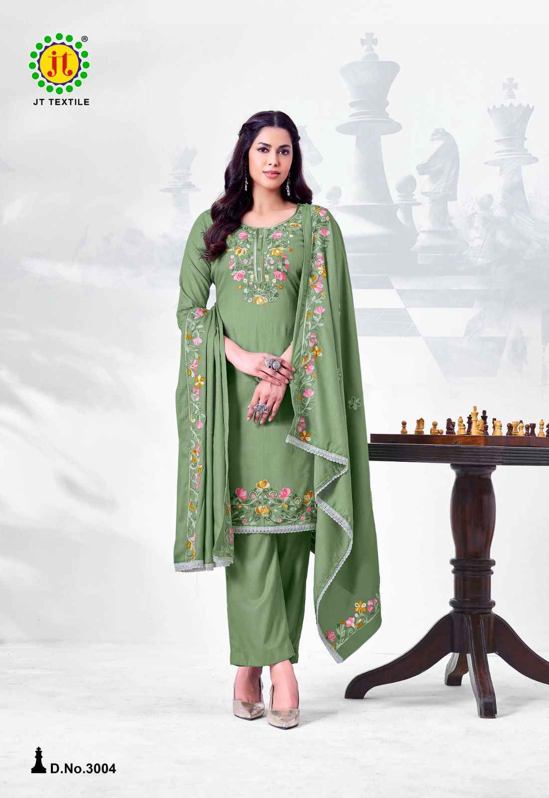 Jt Alina Vol 3 Rayon Dress Material 5 pcs Catalogue