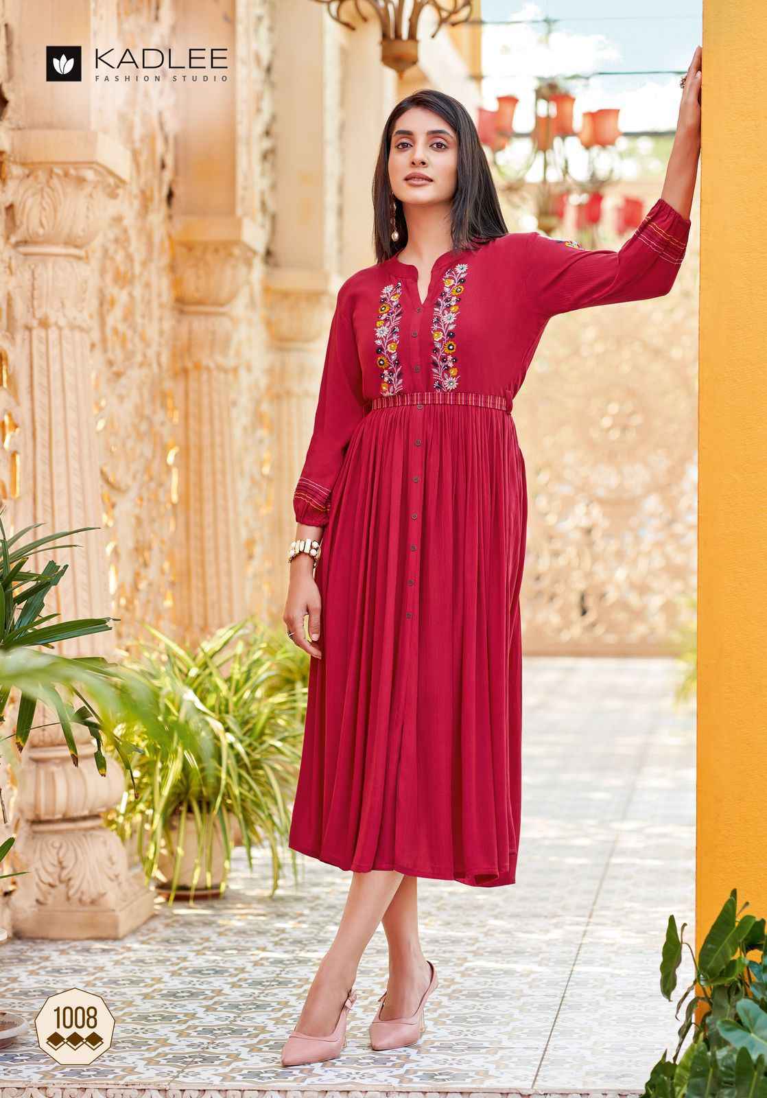 Kadlee Ashmin Vol 2 Wrinkle Rayon Long Kurti 6 pcs Catalogue