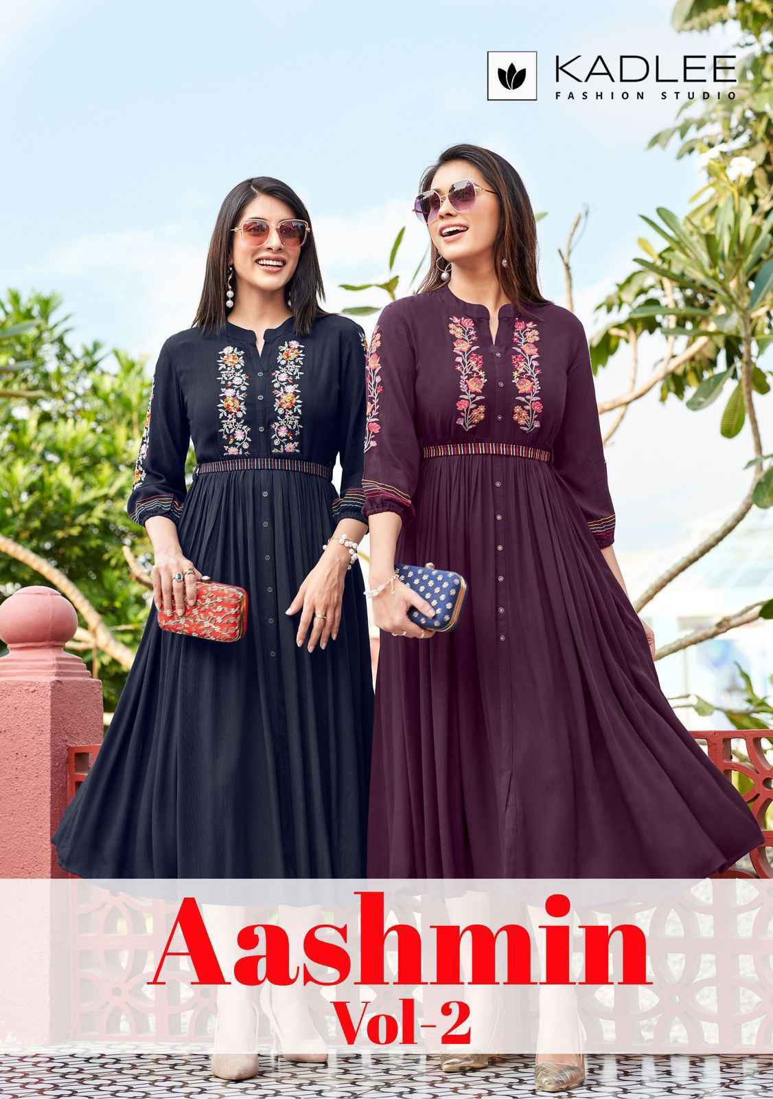 Kadlee Ashmin Vol 2 Wrinkle Rayon Long Kurti 6 pcs Catalogue