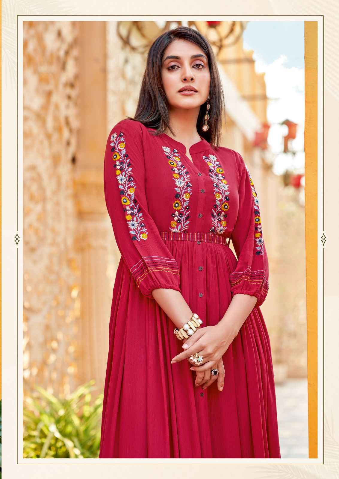 Kadlee Ashmin Vol 2 Wrinkle Rayon Long Kurti 6 pcs Catalogue