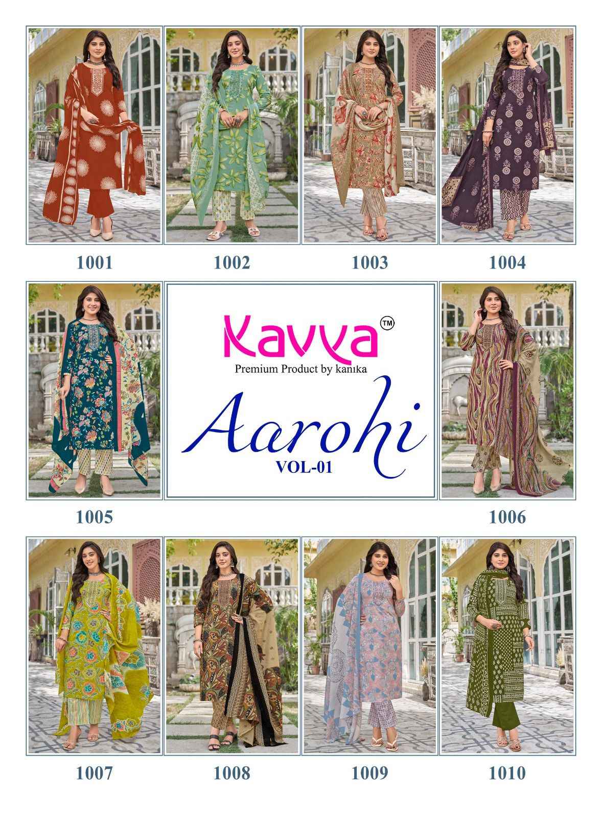 Kavya Aarohi Vol 1 Dhabu Cotton Kurti Combo 10 pcs Catalogue