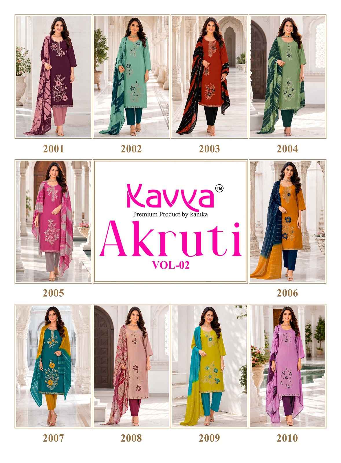 Kavya Akruti Vol 2 Roman Silk Kurti Combo 10 pcs Catalogue
