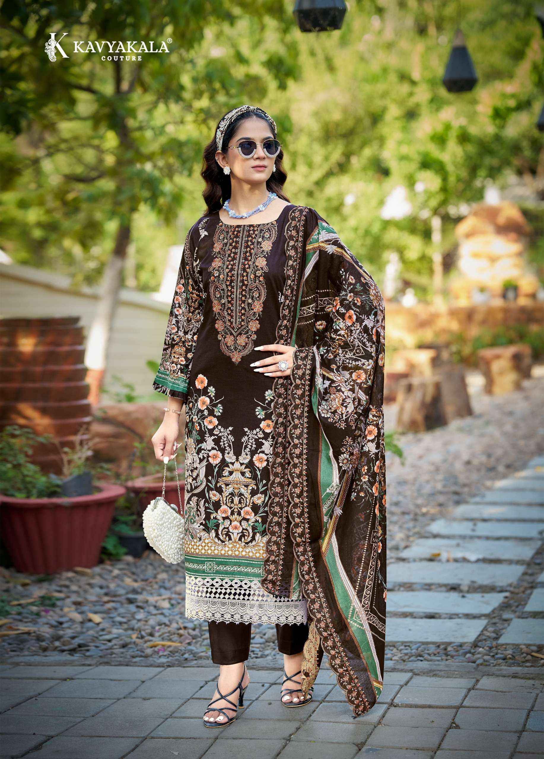 Kavyakala Anarkali Vol 25 Lawn Cotton Dress Material 8 pcs Catalogue