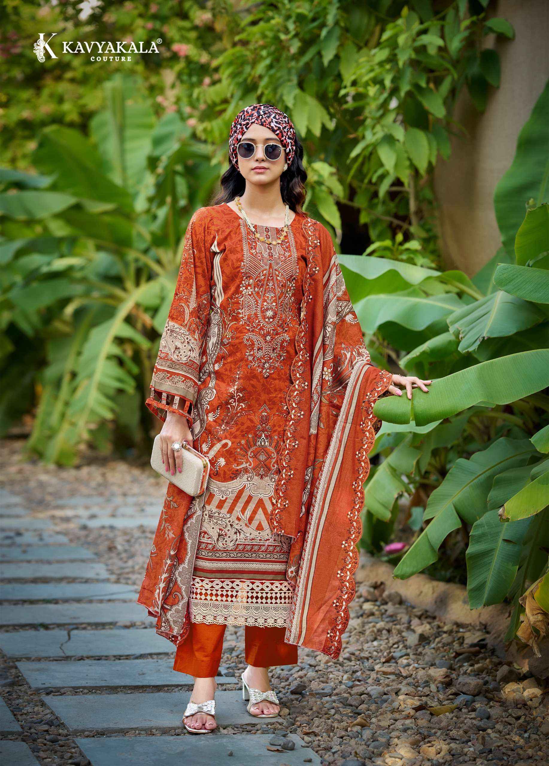 Kavyakala Anarkali Vol 25 Lawn Cotton Dress Material 8 pcs Catalogue