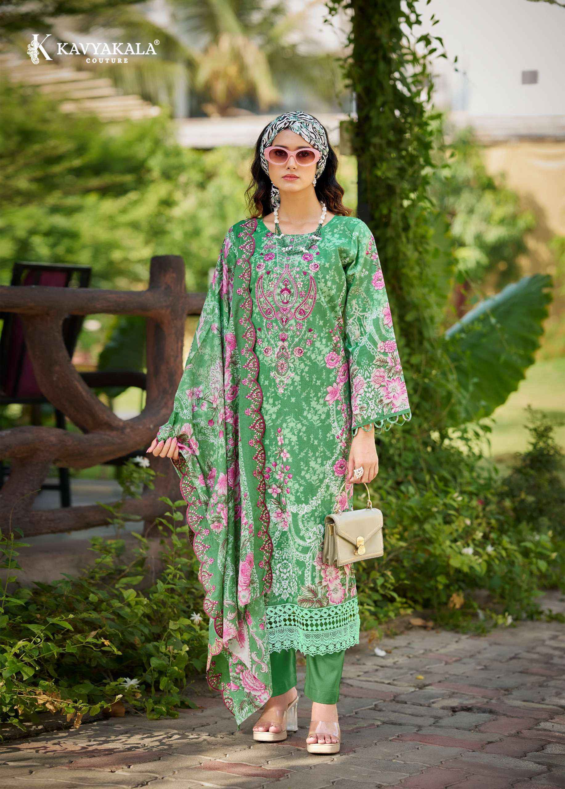 Kavyakala Anarkali Vol 25 Lawn Cotton Dress Material 8 pcs Catalogue