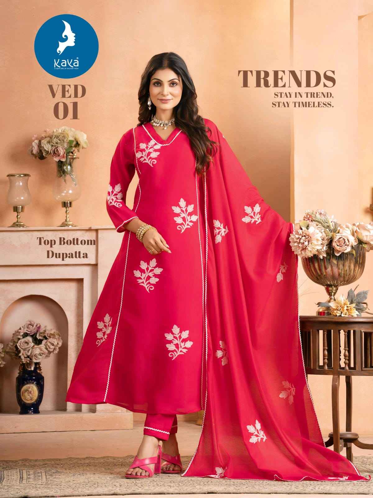 Kaya Ved Mul Chanderi Kurti Combo 6 pcs Catalogue