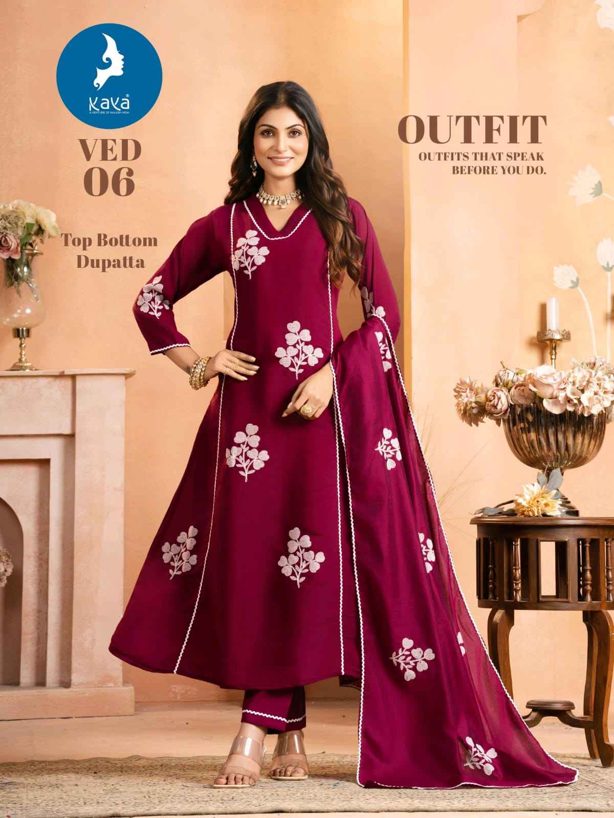 Kaya Ved Mul Chanderi Kurti Combo 6 pcs Catalogue