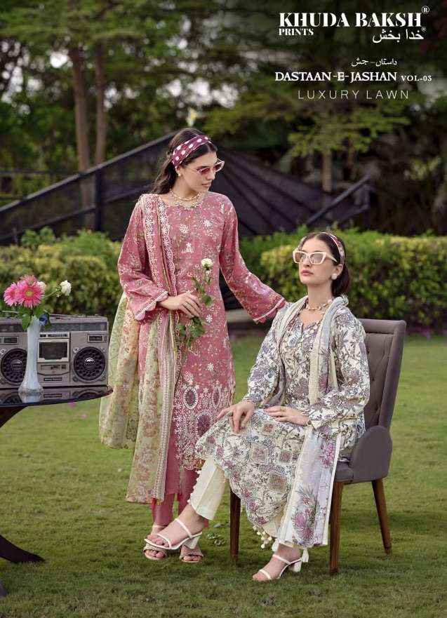Khudha Baksh Prints Dastaan E Jashan Vol 3 Lawn Dress Material 8 pcs Cataloge