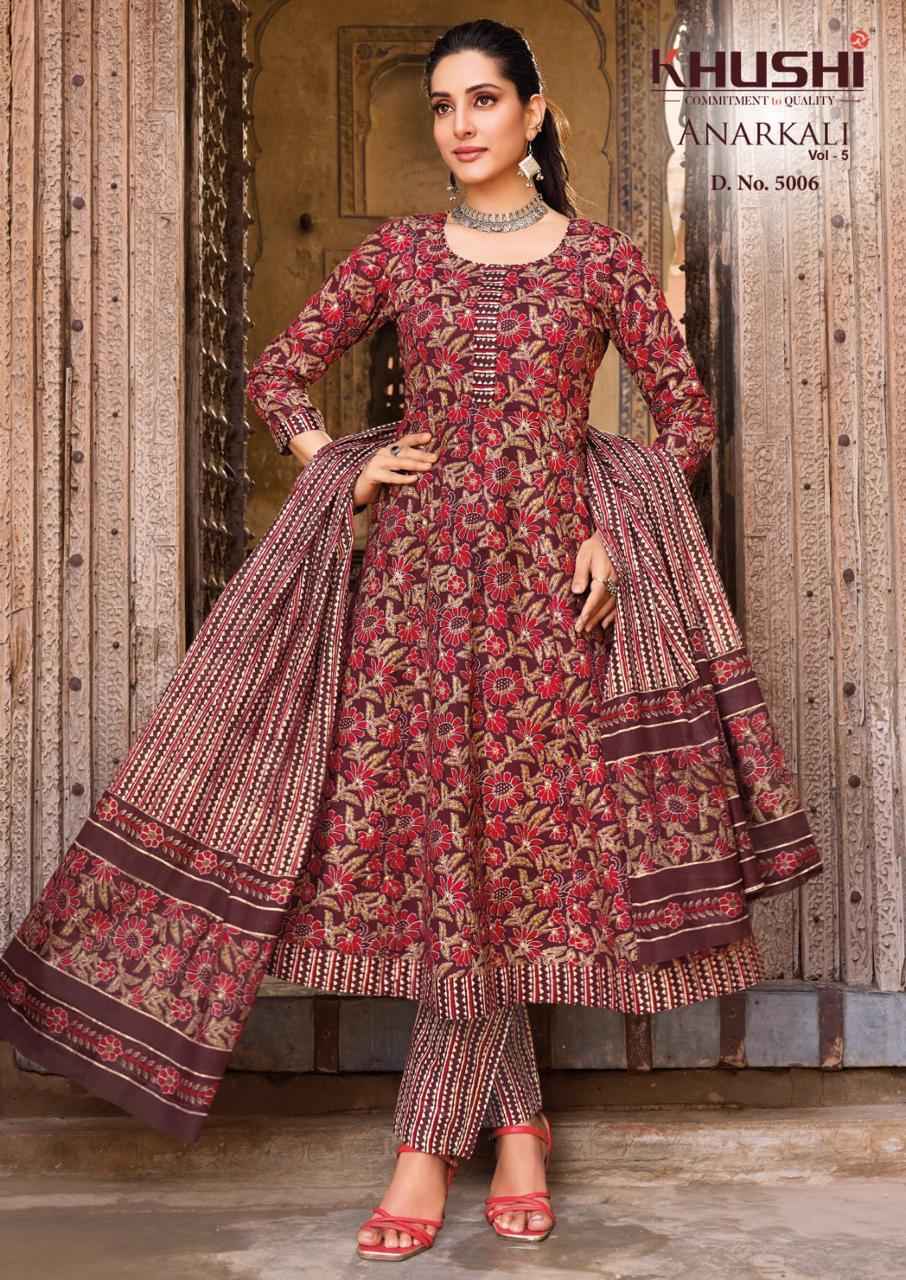 Khushi Anarkali Vol 5 Cotton Kurti Combo 8 pcs Catalogue