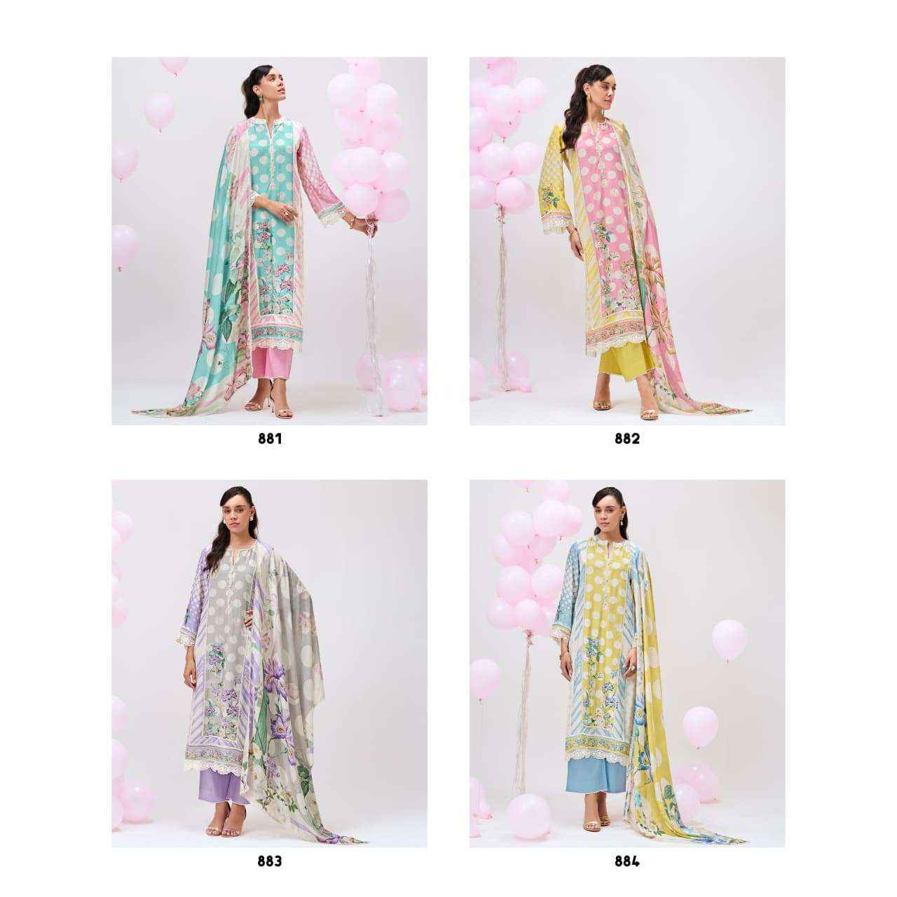 Kimora Bebo Muslin Dress Material 4 pcs Catalogue
