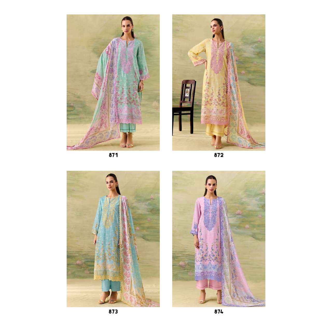 Kimora Sohani Season Muslin Dress Material 4 pcs Catalogue