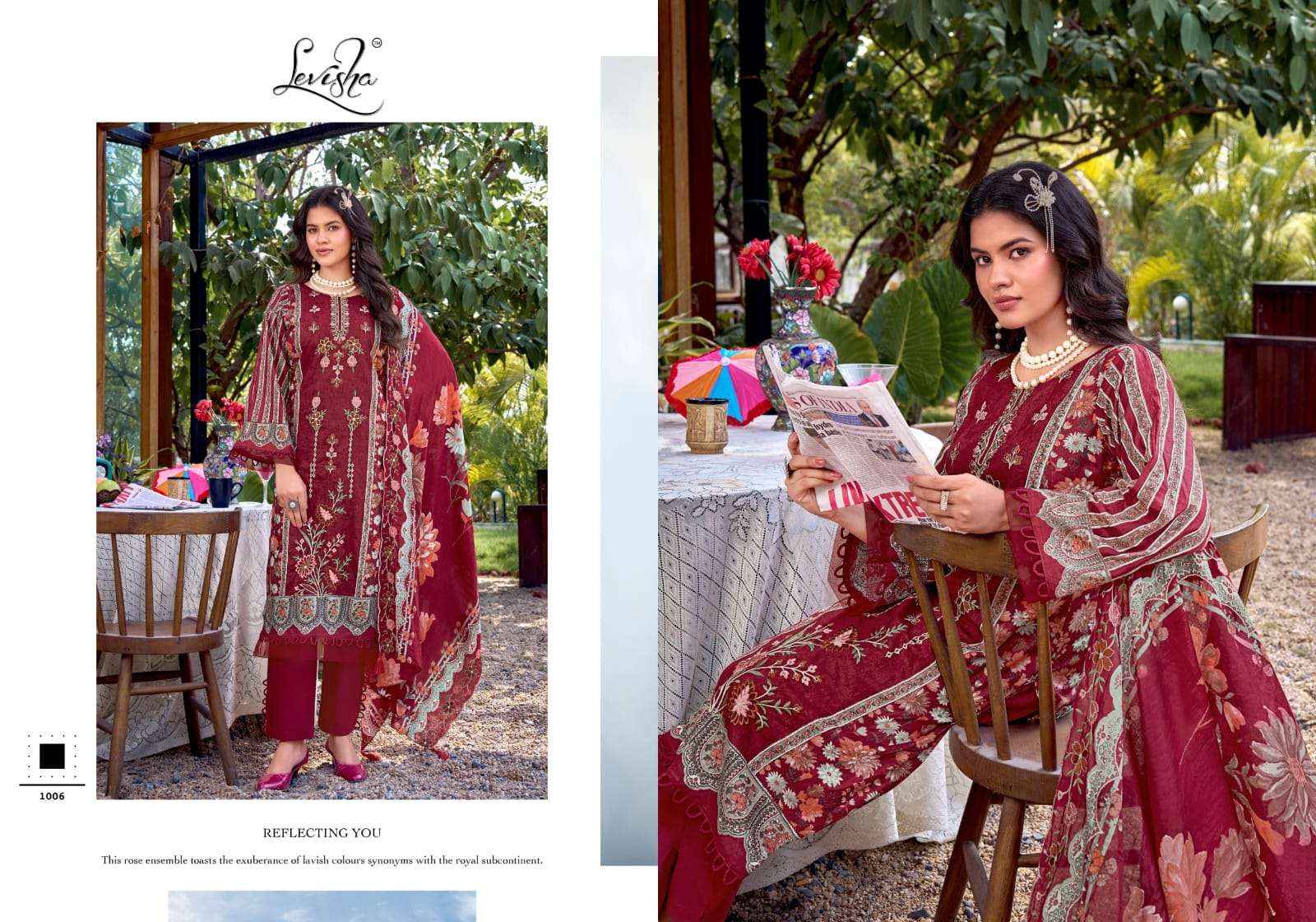 Levisha Bin Saeed Vol 6 Lawn Cotton Dress Material 6 pcs Catalogue