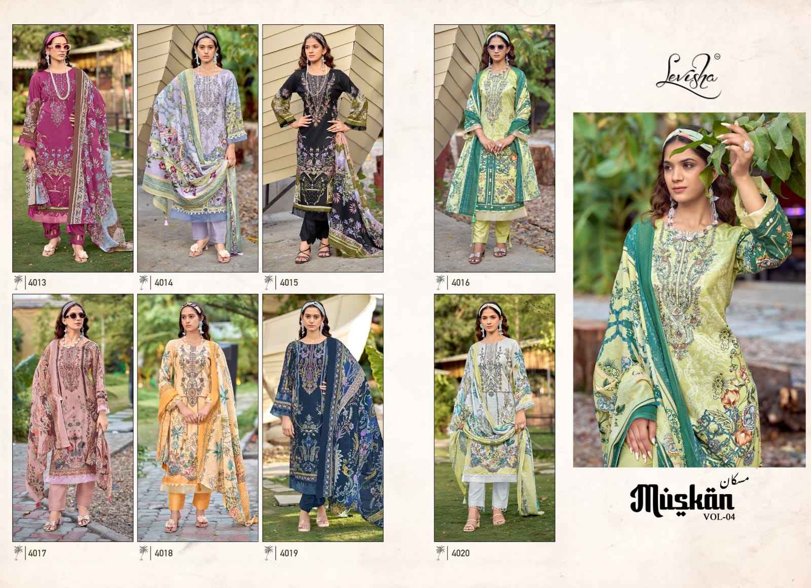 Levisha Muskan Vol 4 Cotton Dress Material 8 pcs Catalogue