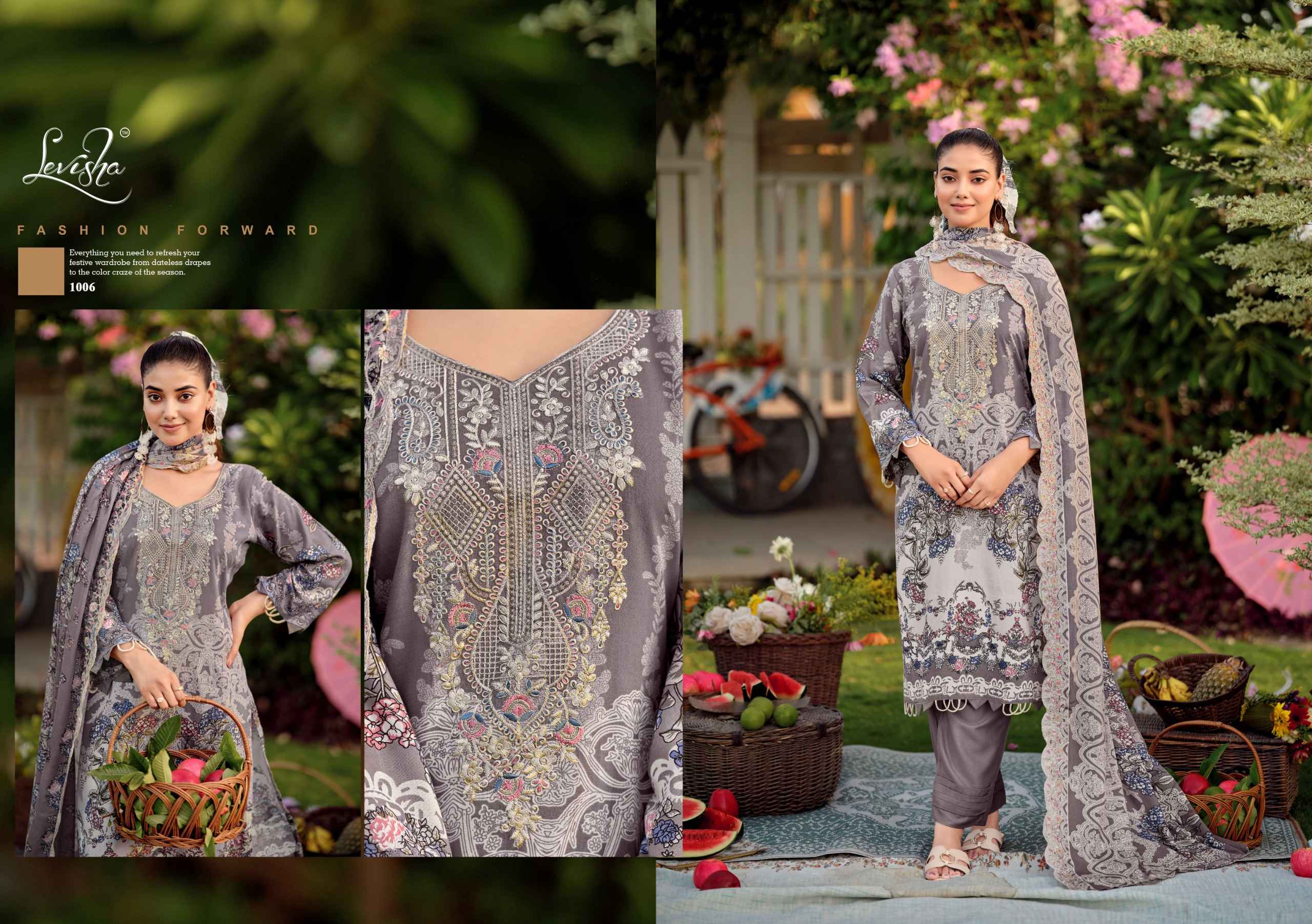 Levisha Needal Wonder Nx Vol 3 Rayon Viscose Dress Material 6 pcs Catalogue