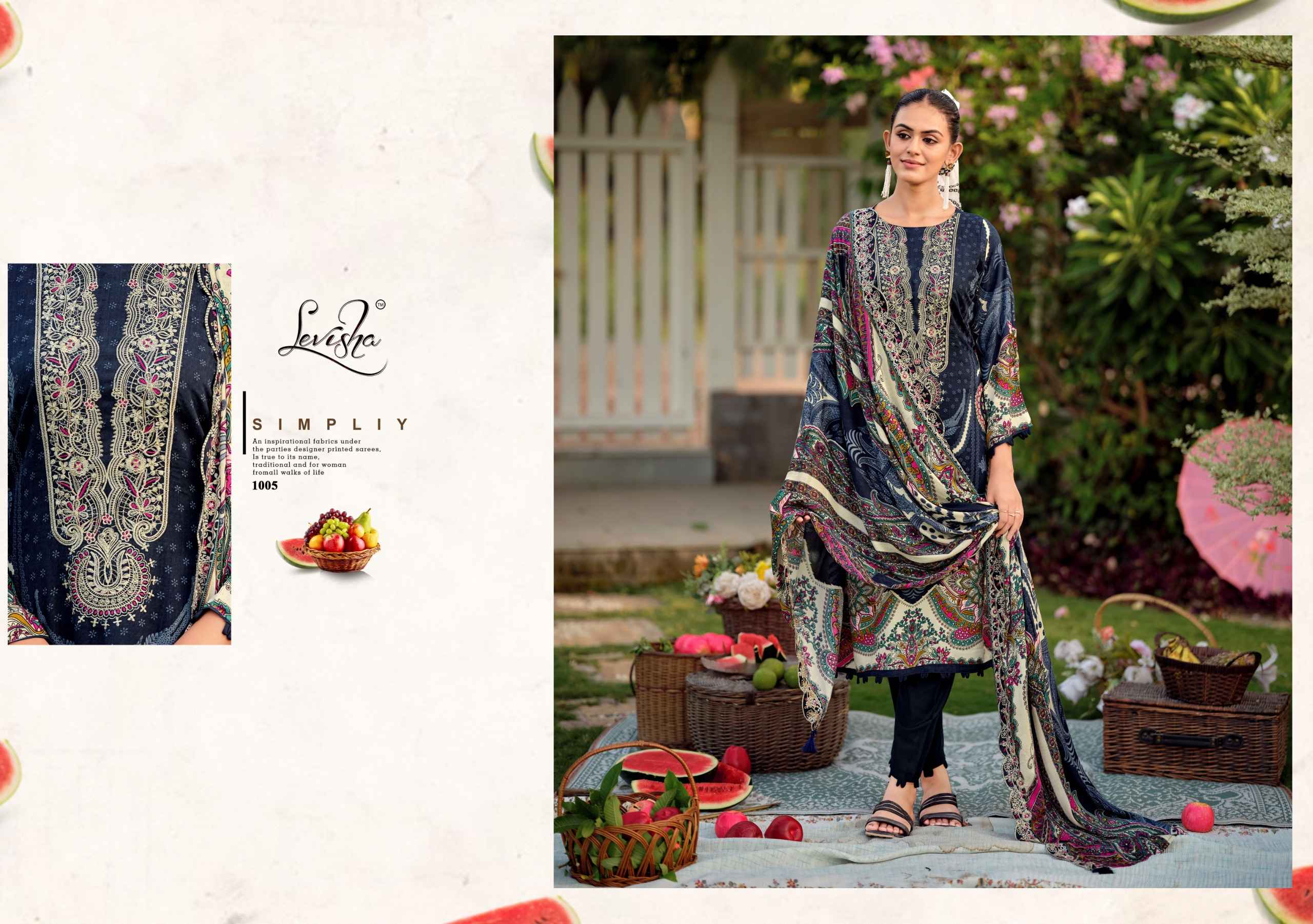 Levisha Needal Wonder Nx Vol 3 Rayon Viscose Dress Material 6 pcs Catalogue