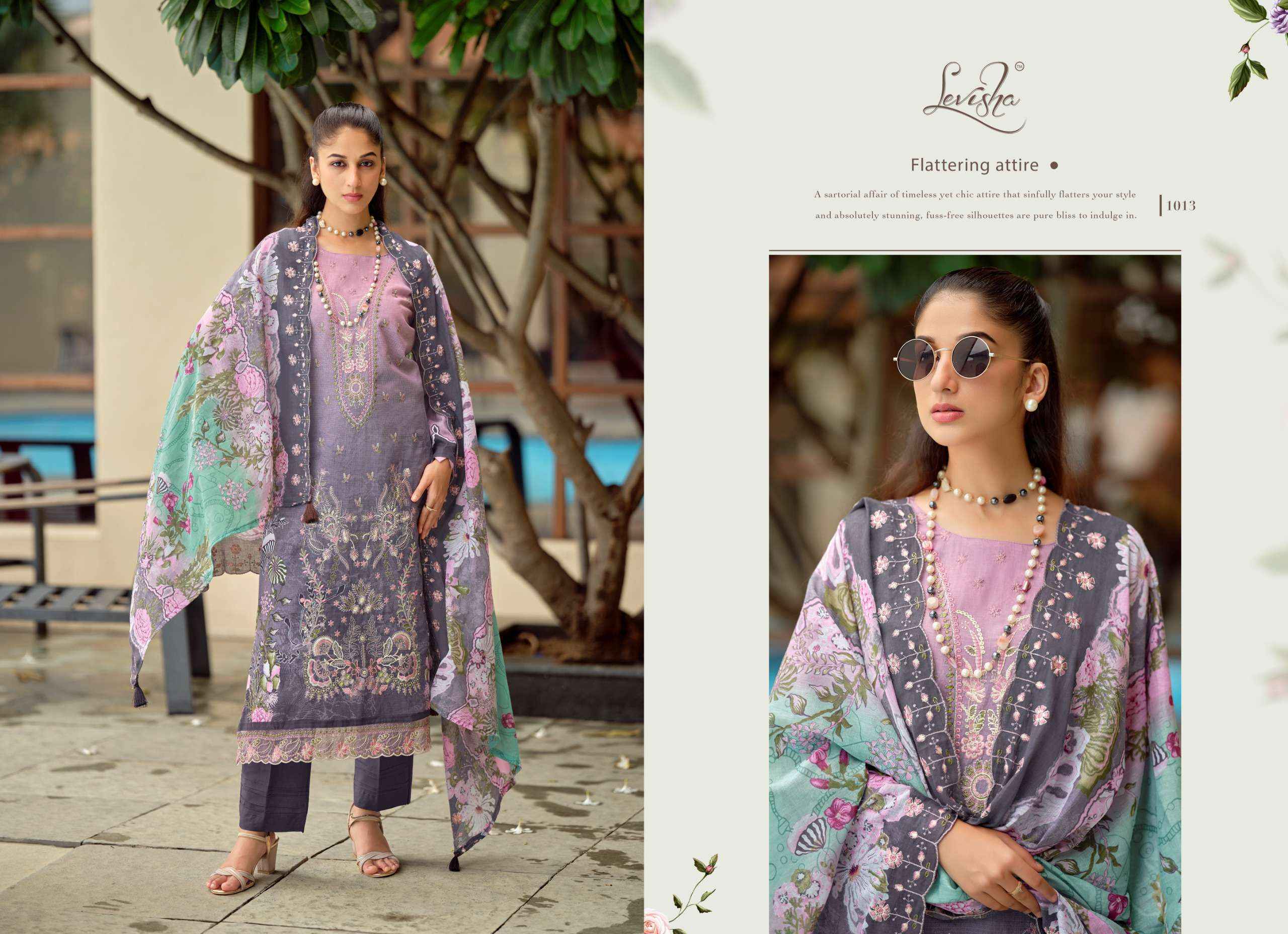 Levisha Zara Shahjahan Lawn Cotton Dress Material 4 pcs Catalogue