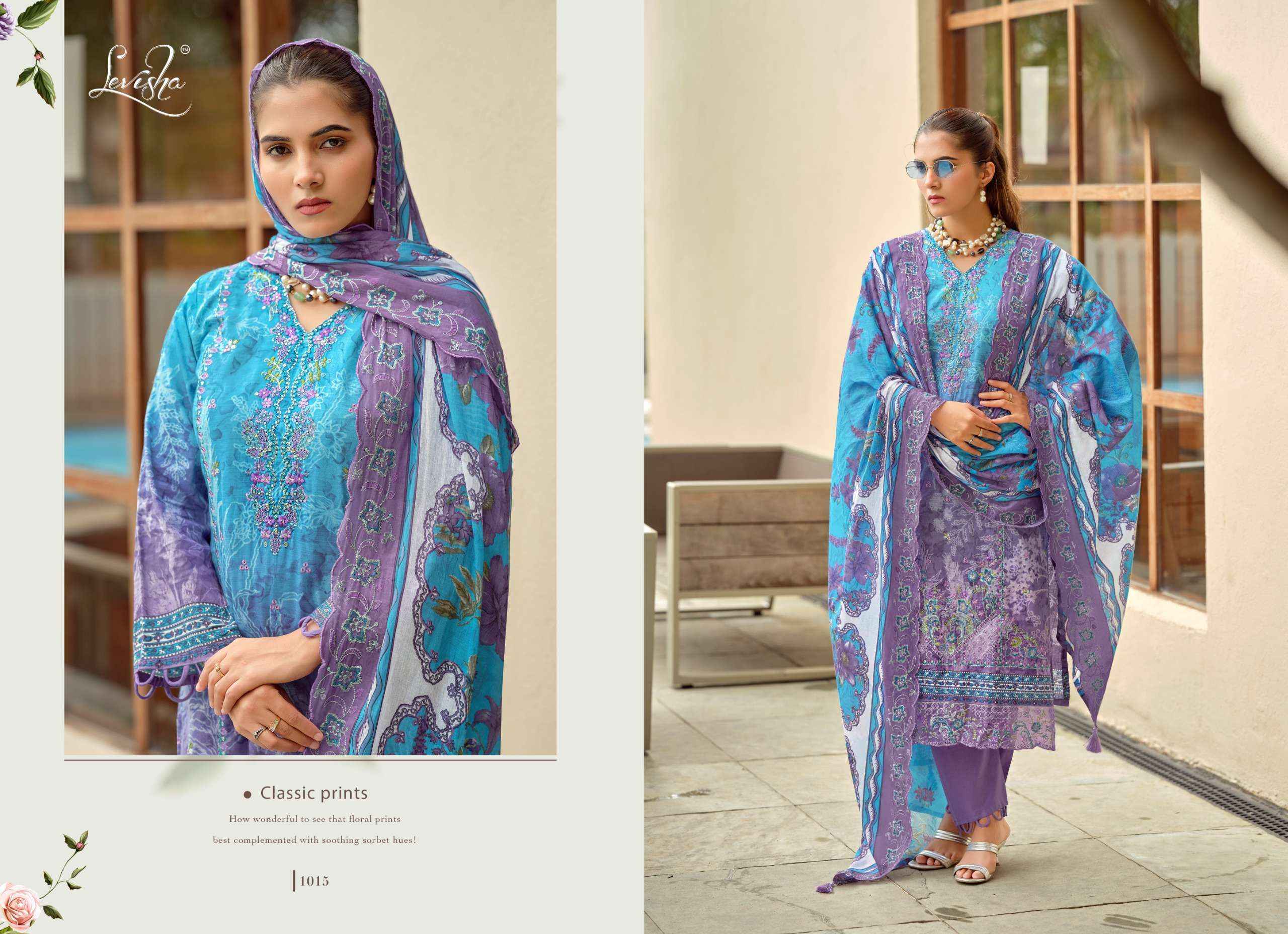 Levisha Zara Shahjahan Lawn Cotton Dress Material 4 pcs Catalogue