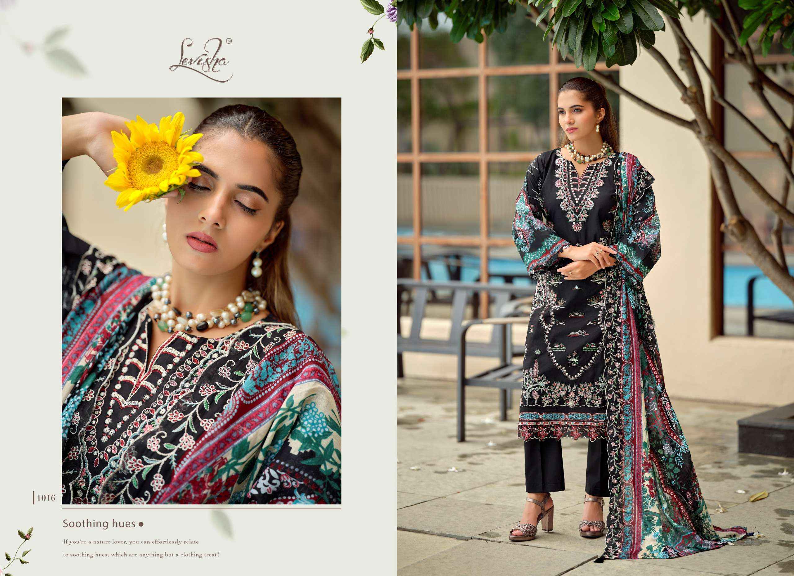 Levisha Zara Shahjahan Lawn Cotton Dress Material 4 pcs Catalogue