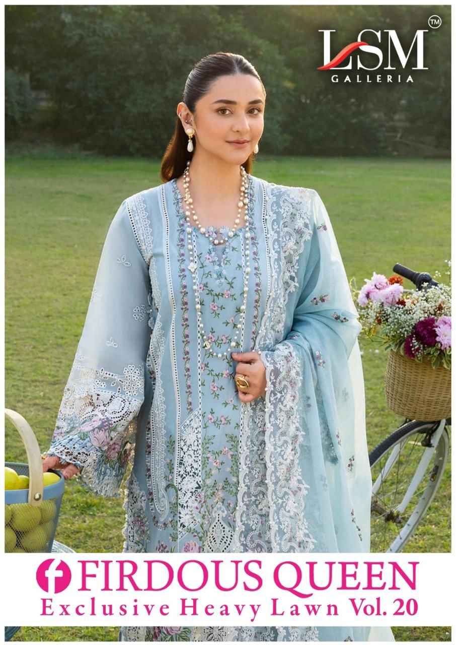 LSM Galleria Firdous Queen Lawn Vol 20 Readymade Lawn Cotton Dress 6 pcs Catalogue