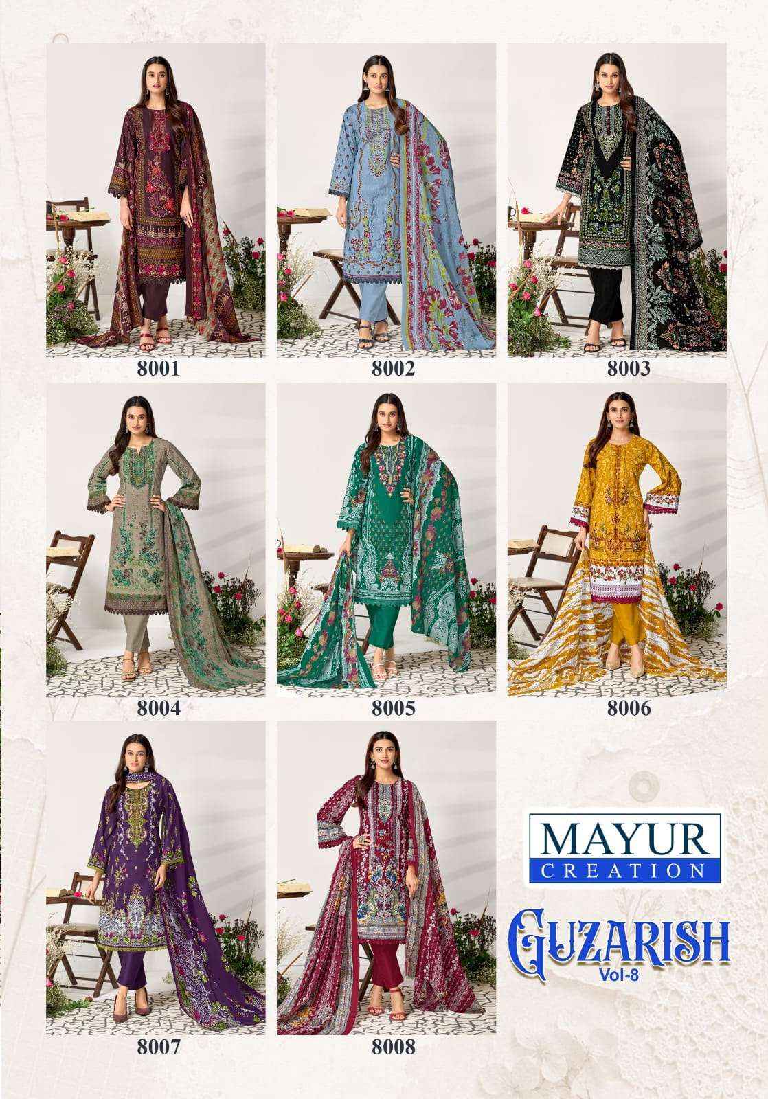 Mayur Creation Guzarish Vol 8 Cotton Dress Material 8 pcs Catalogue