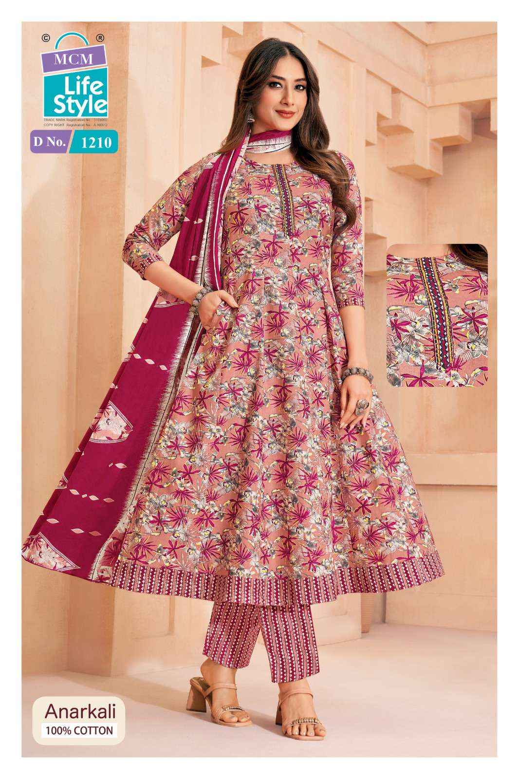 MCM Lifestyle Anarkali Vol 12 Cotton Kurti Combo 10 pcs Catalogue