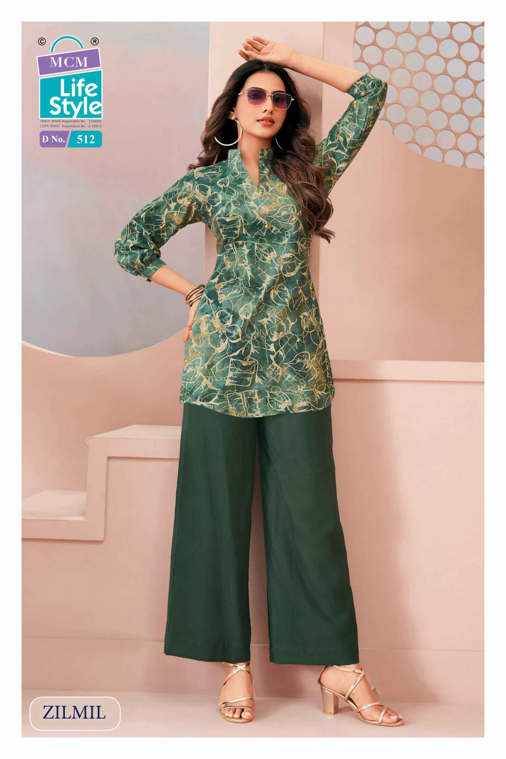 MCM Lifestyle Zilmil Vol 5 Vertican Top With Plazzo 10 pcs Catalogue