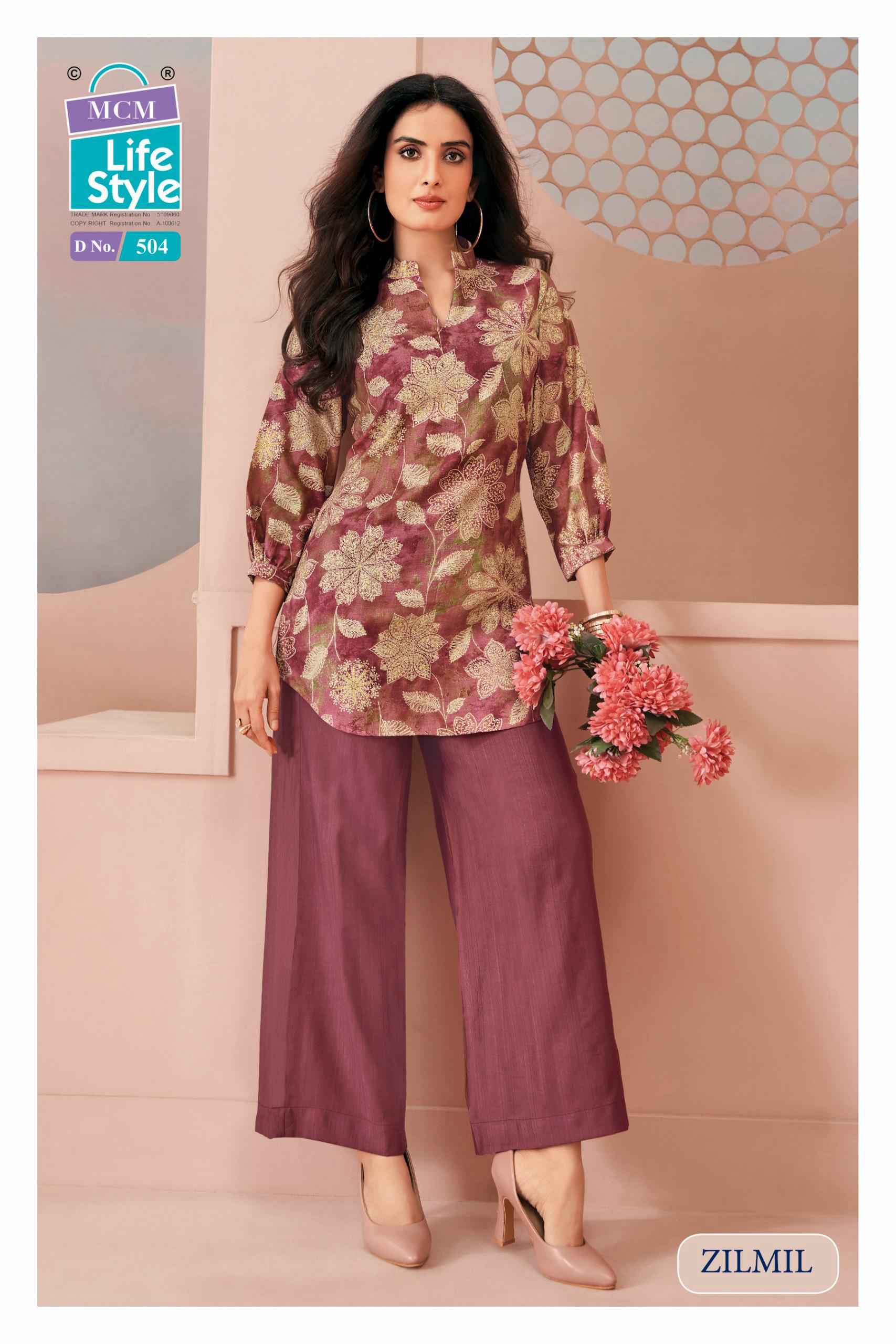 MCM Lifestyle Zilmil Vol 5 Vertican Top With Plazzo 10 pcs Catalogue