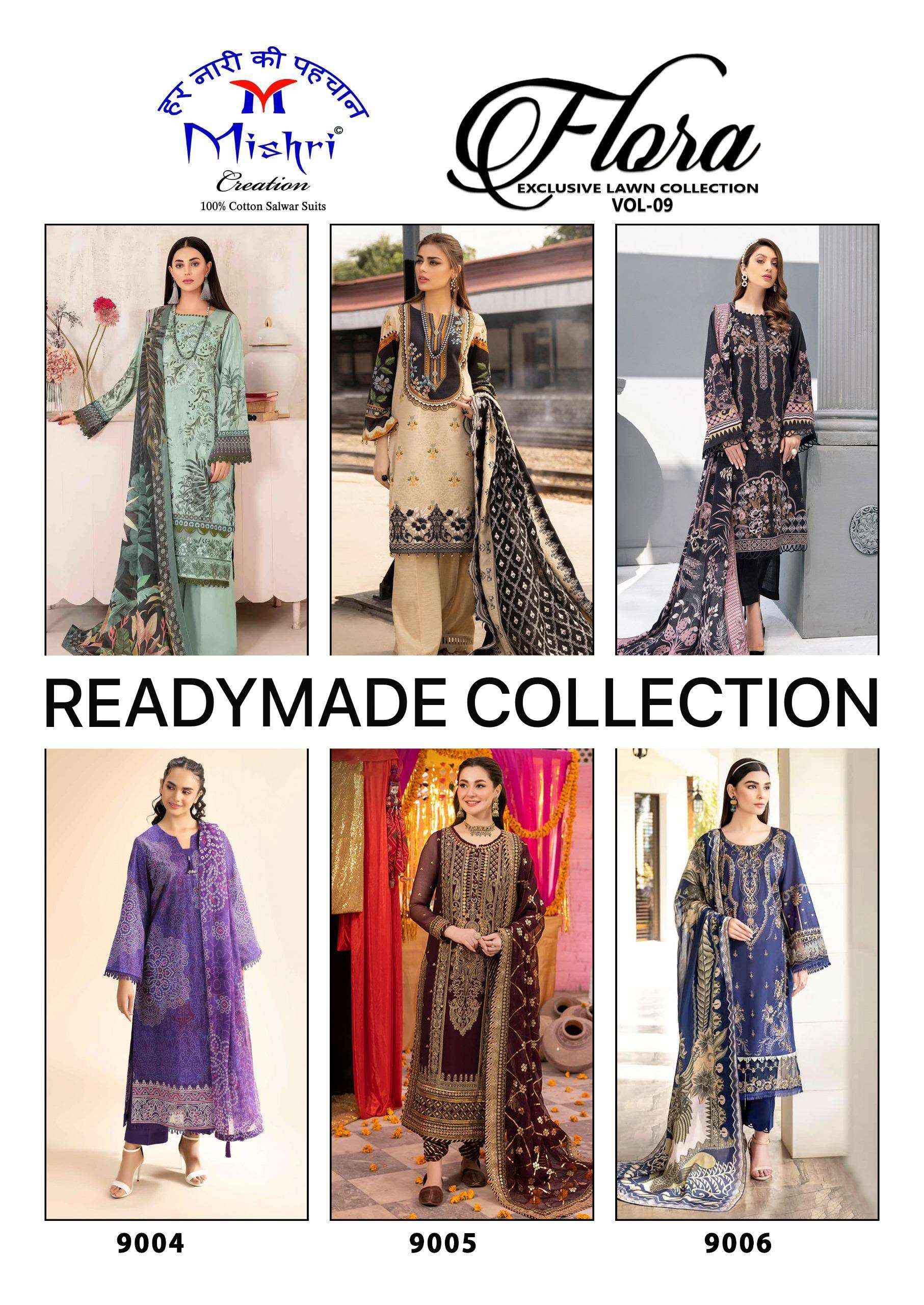 Mishri Creation Flora Vol 9 Readymade Lawn Cotton Dress 6 pcs Catalogue