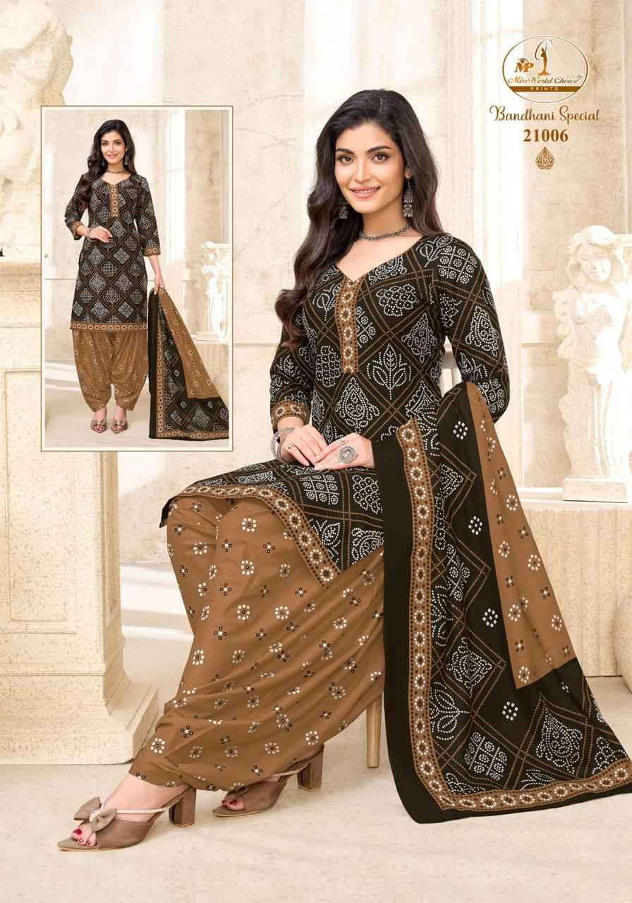 Miss World Choice Bandhni Special Vol 21 Cotton Dress Material 10 pcs Catalogue