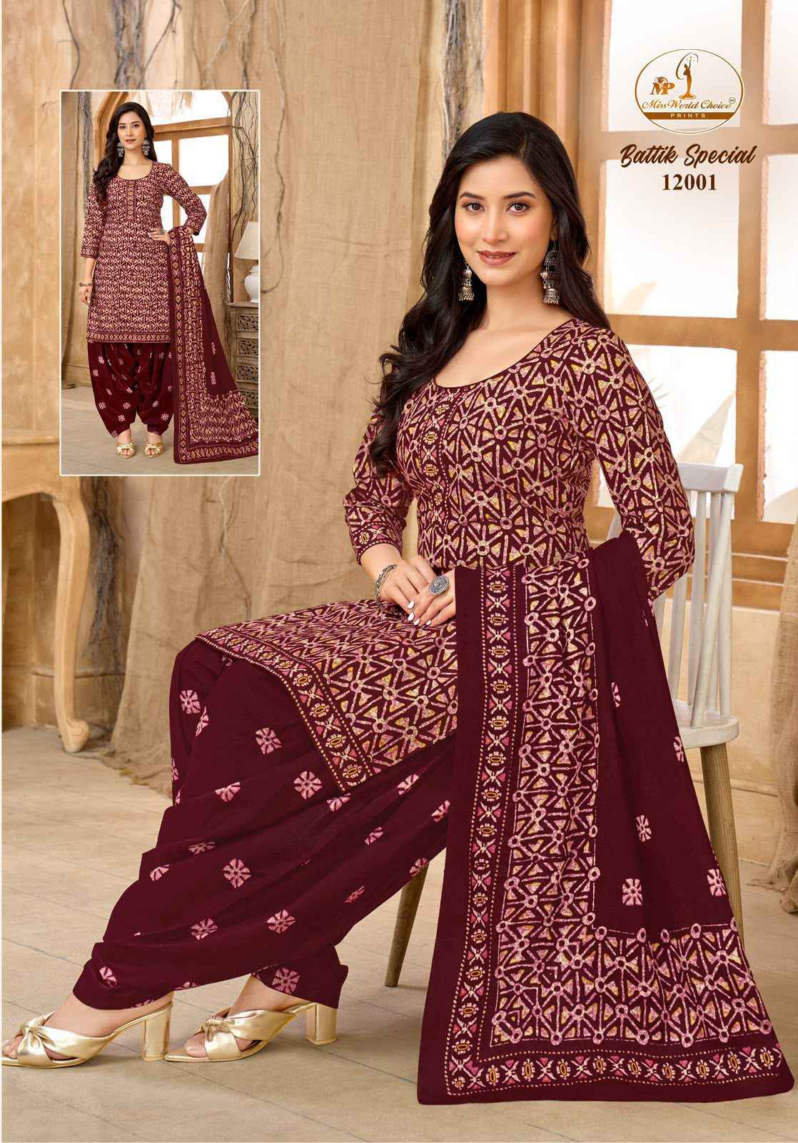 Miss World Choice Batik Special Vol 12 Readymade Cotton Dress 10 pcs Catalogue