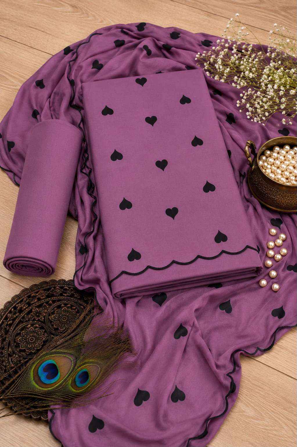 Miss World Choice Cute Heart Vol 1 Rayon Dress Material 5 pcs Catalogue