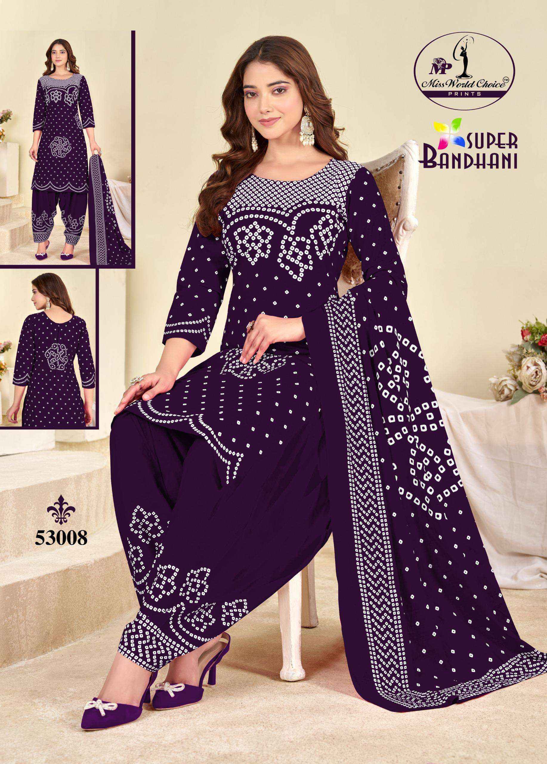 Miss World Choice Super Bandhani Vol 53 Cotton Dress Material 10 pcs Catalogue