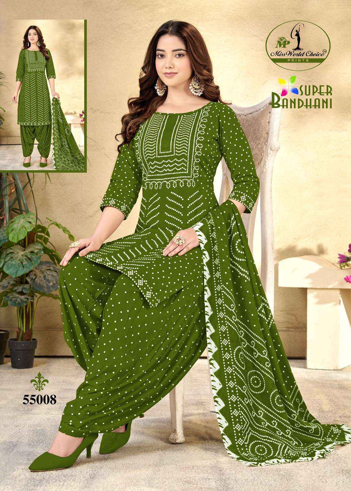 Miss World Choice Super Bandhani Vol 55 Cotton Dress Material 10 pcs Catalogue