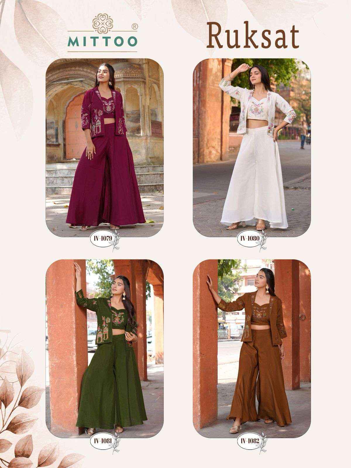 Mittoo Ruksat Chanderi Silk Indo Weastern Dress 4 pcs Catalogue