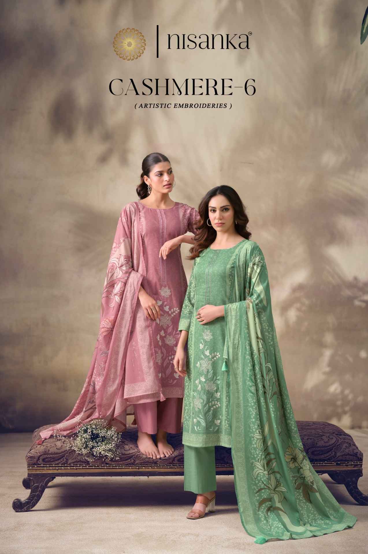 Nisanka Cashmere Vol 6 Viscose Lawn Dress Material 4 pcs Catalogue