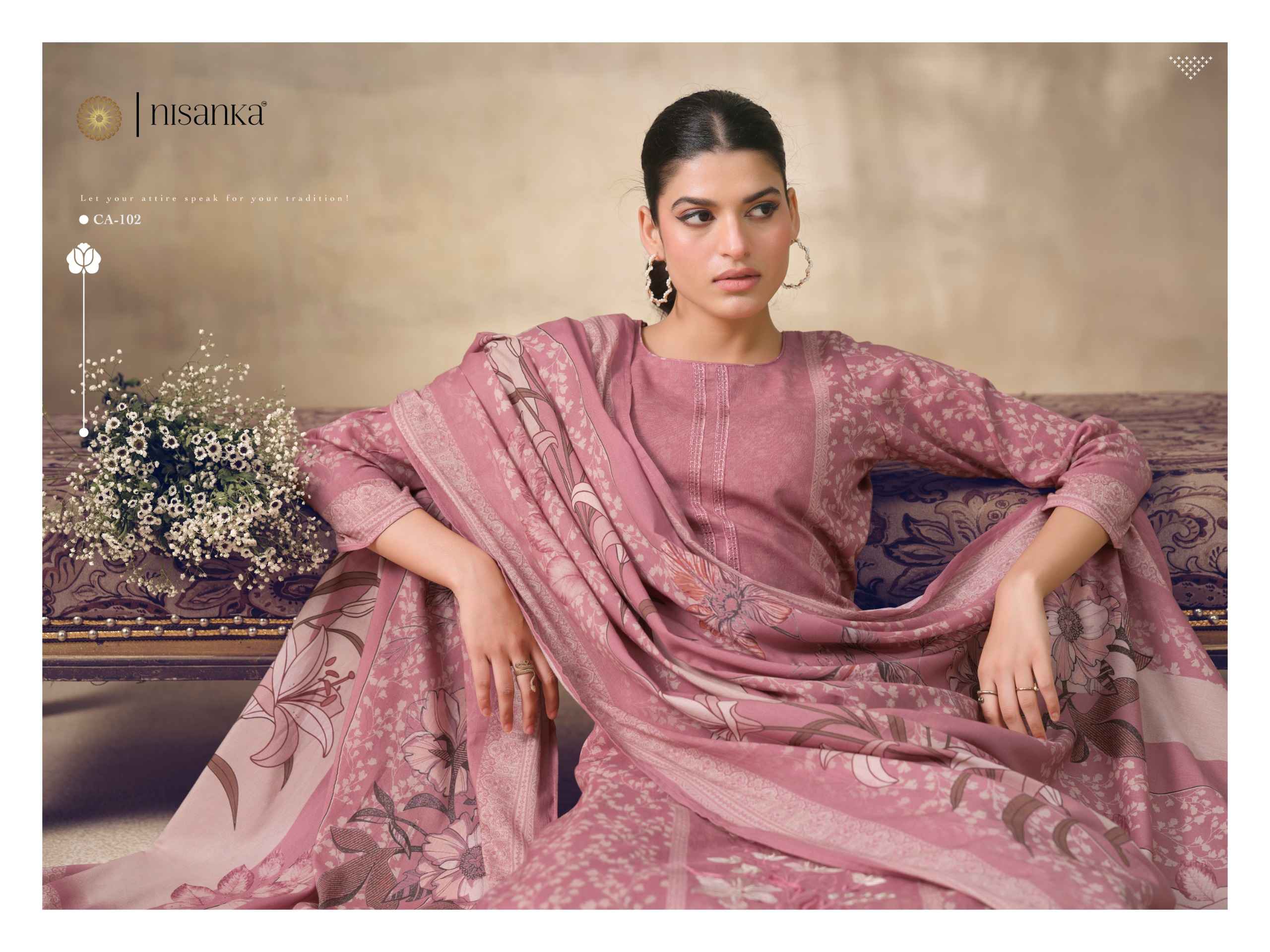 Nisanka Cashmere Vol 6 Viscose Lawn Dress Material 4 pcs Catalogue