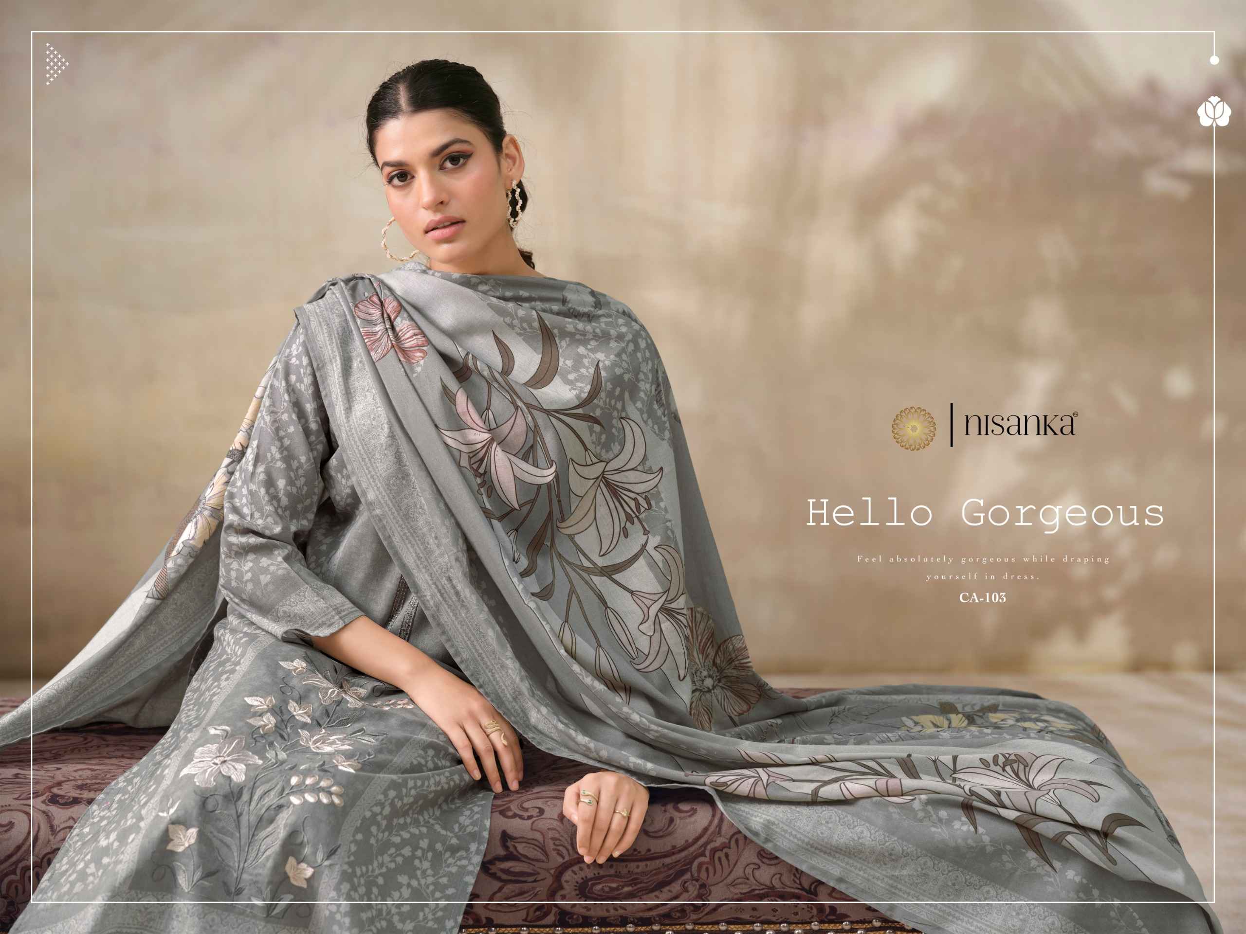 Nisanka Cashmere Vol 6 Viscose Lawn Dress Material 4 pcs Catalogue