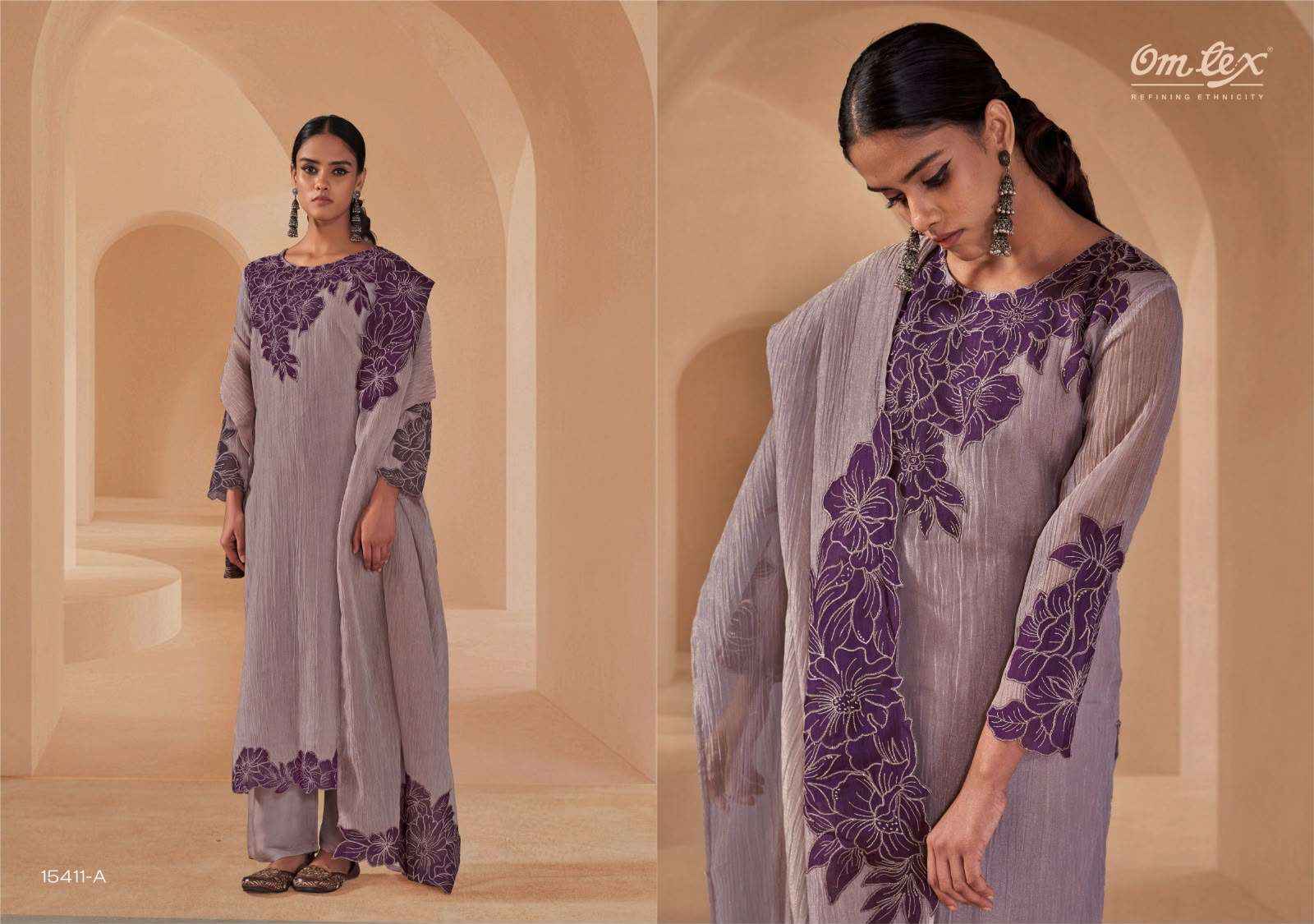 Omtex Zahira Mal Silk Dress Material 3 Pc Catalouge
