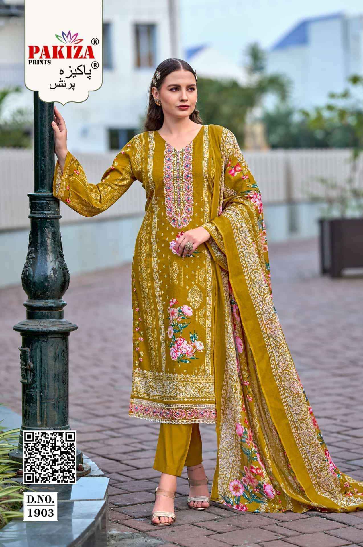 Pakiza Prints Farmaish Vol 19 Jam Satin Dress Material 4 pcs Catalogue